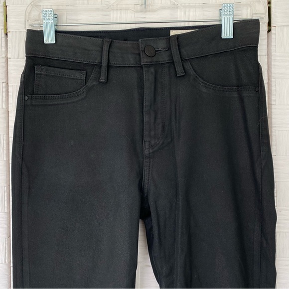 Treasure & Bond Charity High Waist Coated Skinny Jeans Size 26 Waxed Black Goth - Picture 1 of 6